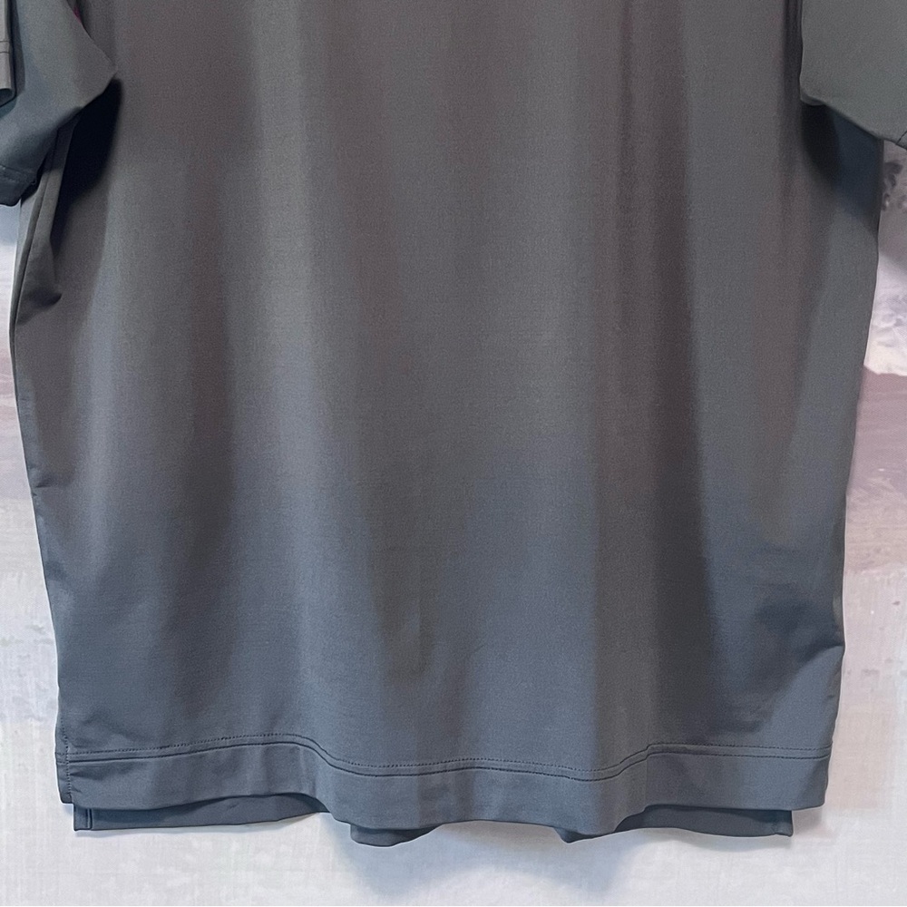 FootJoy Polo Golf‎ Shirt Men's M Gray Color Block Stripe Athletic Performance - Picture 6 of 14